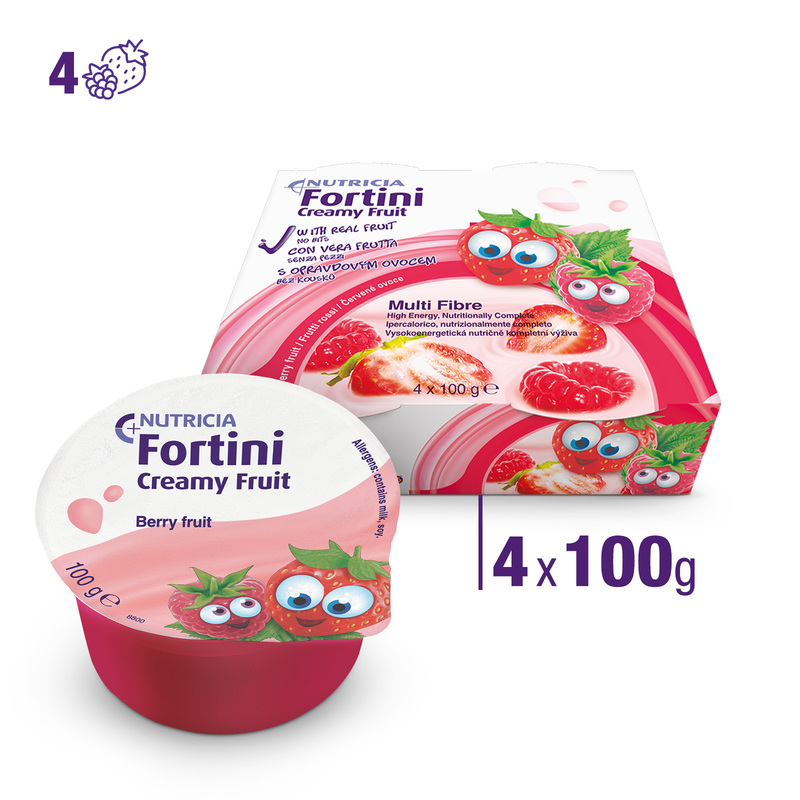 FORTINI CREAMY FRUIT MULTIFIBRE Frutti Rossi 4x100g