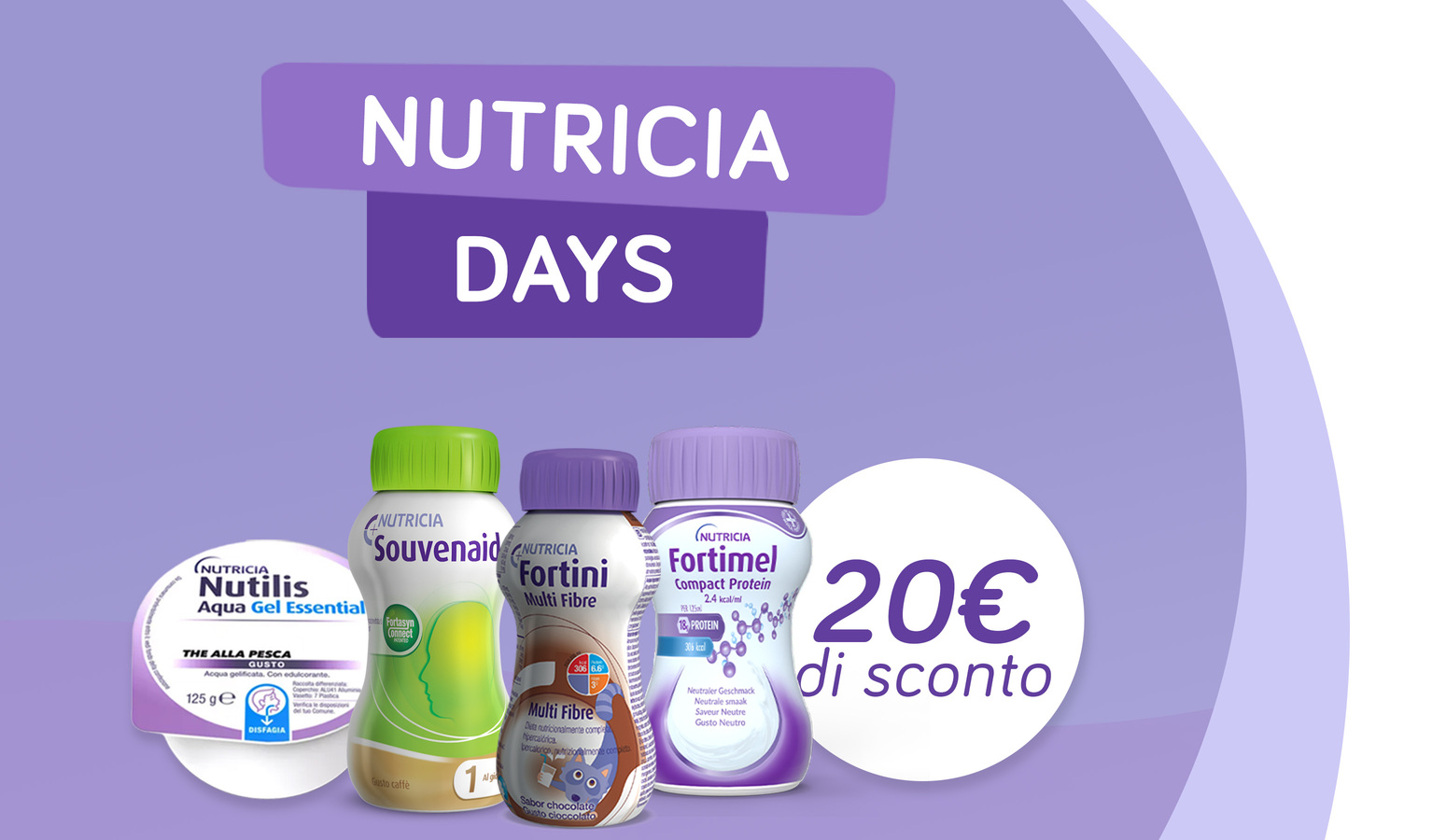 Acquista i prodotti Nutricia, 20€ di sconto immediato per te!