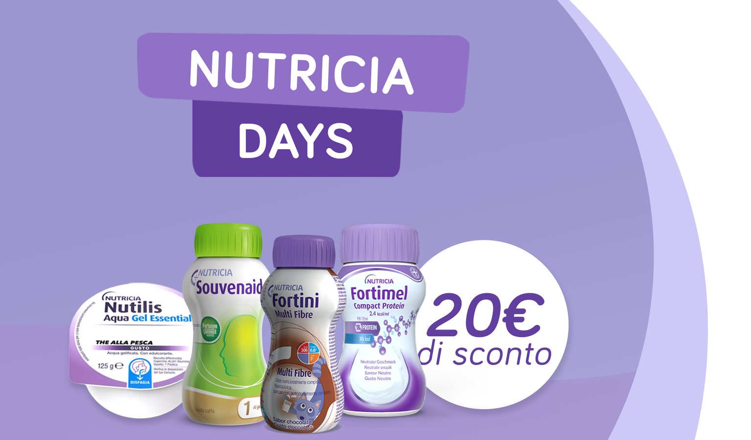 Acquista i prodotti Nutricia, 20€ di sconto immediato per te!