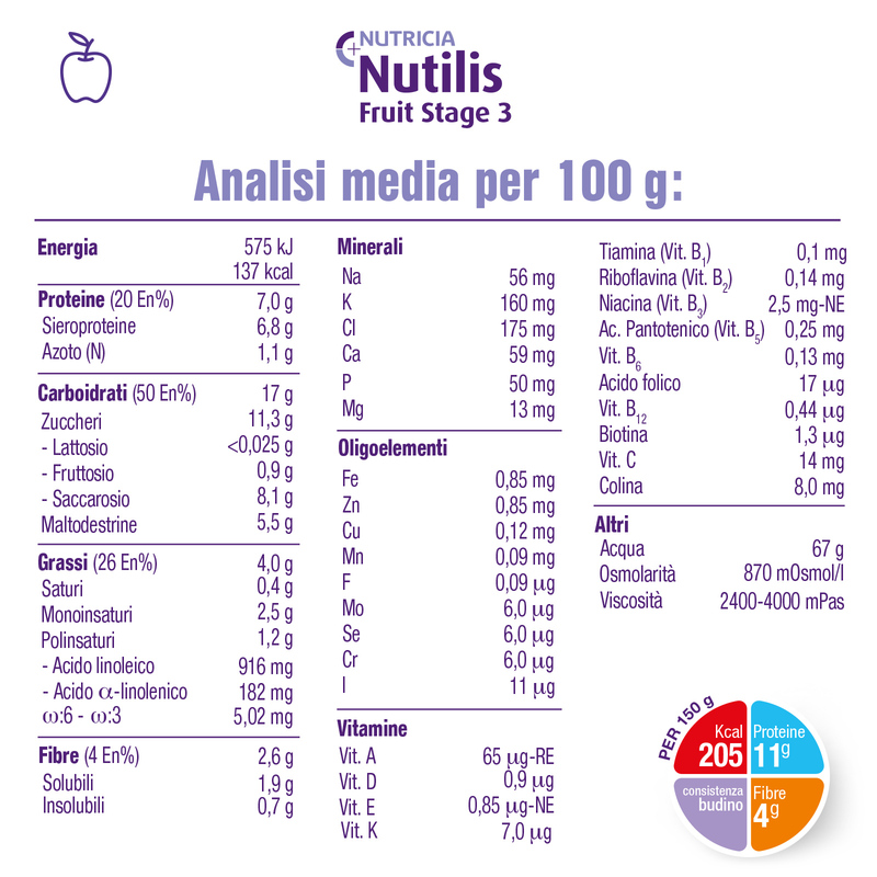 NUTILIS FRUIT Mela 36x150 g Direct Nutricia